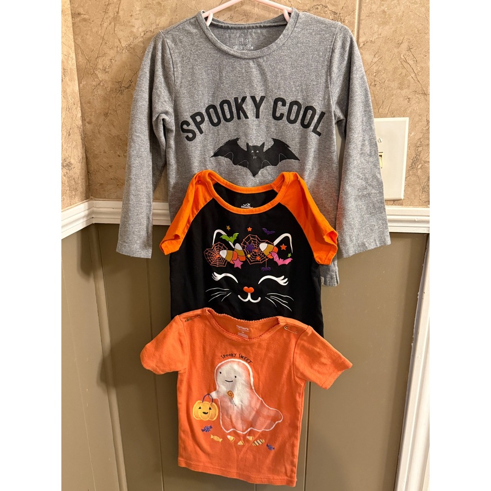 Halloween Kids T-Shirts Bundle Set of 3 Little Planet Carter's‎ Size 3T